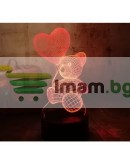 Холограмна LED многоцветна лампа мече с балон